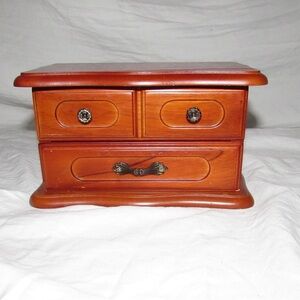 Wooden Jewelry Box with Drawers